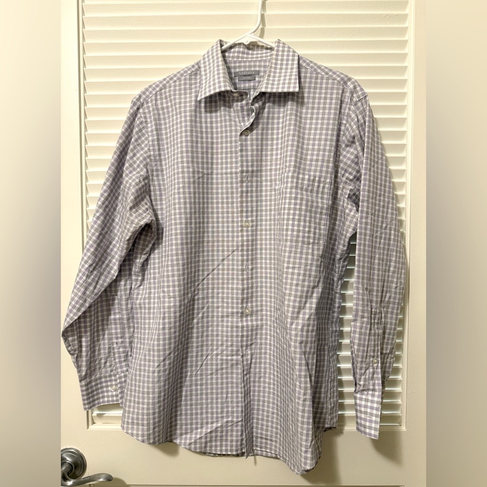 Van Heusen Purple and White Dress Shirt